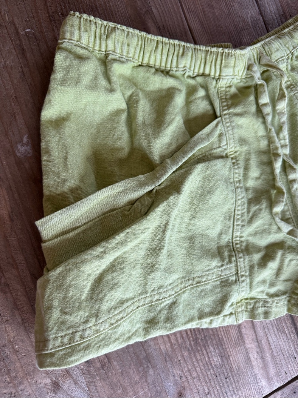 Good Fortune Linen & Cotton Shorts Free People $68.00 Warm Olives Multiple Sizes - Picture 6 of 15